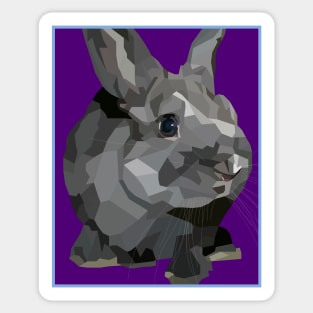 Black and Grey Bunny Rabbit Sticker